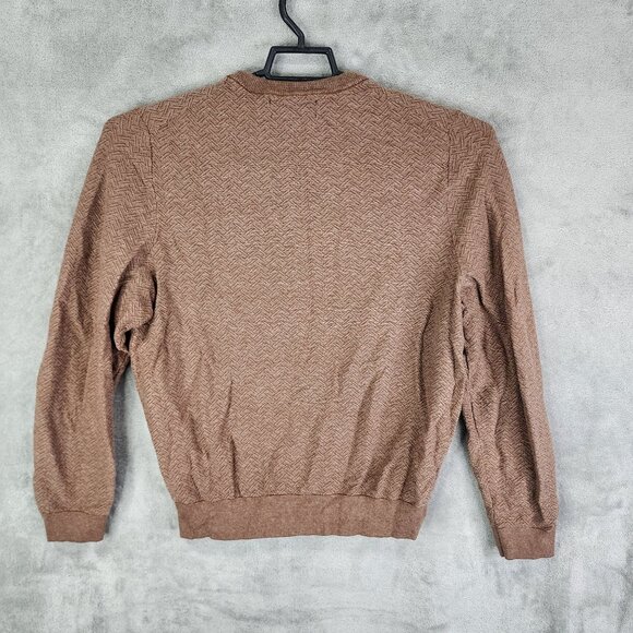 Mens Brown JoS. A. Bank Reserve Pullover Sweater Herringbone Cotton Silk Size XL - Picture 4 of 7
